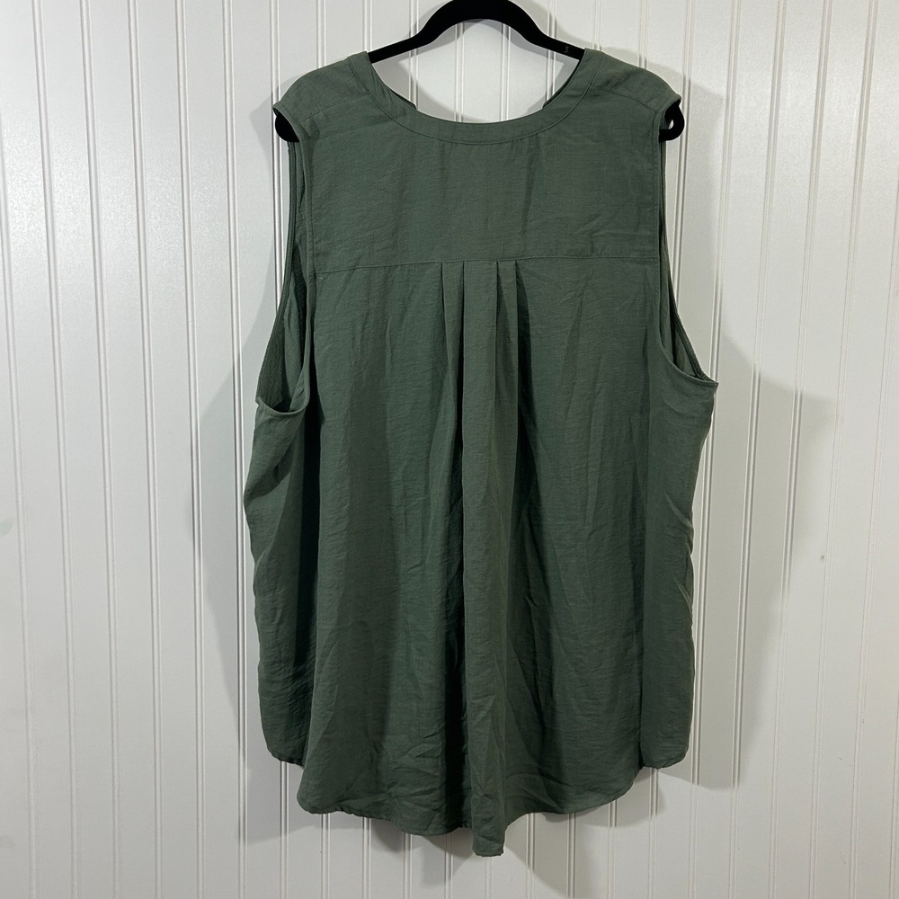 Torrid Harper Gauze Button Front Sleeveless Blouse Size 4X Green - Picture 5 of 7